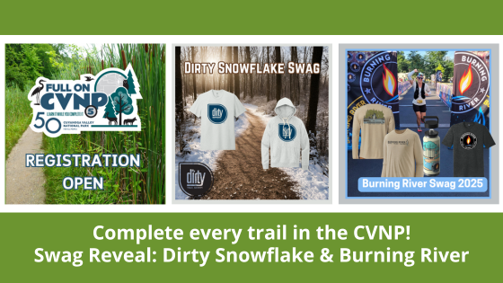 Complete every trail in the CVNP! Swag Reveal: Dirty Snowflake & Burning River https://conta.cc/49H9qsC