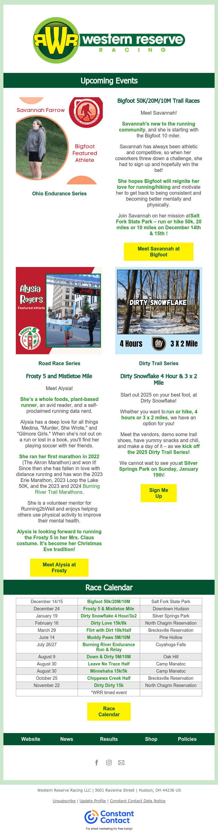 Meet our Bigfoot and Frosty featured athletes! 	Kick off the Dirty Trail Series with us on January 19th! https://conta.cc/410H5vh